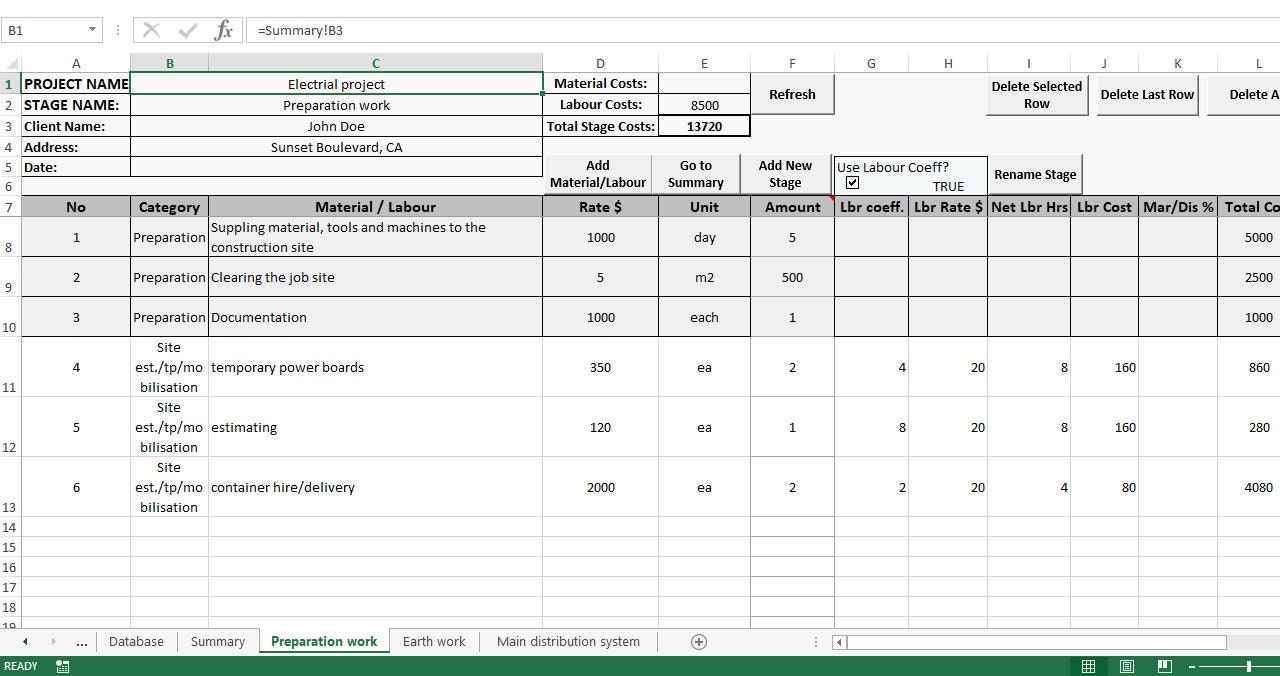 Electrical Cost Estimate Template Electrical Project Management Tool Electrical Cost Estimate Template Electrical Project Management Tool
