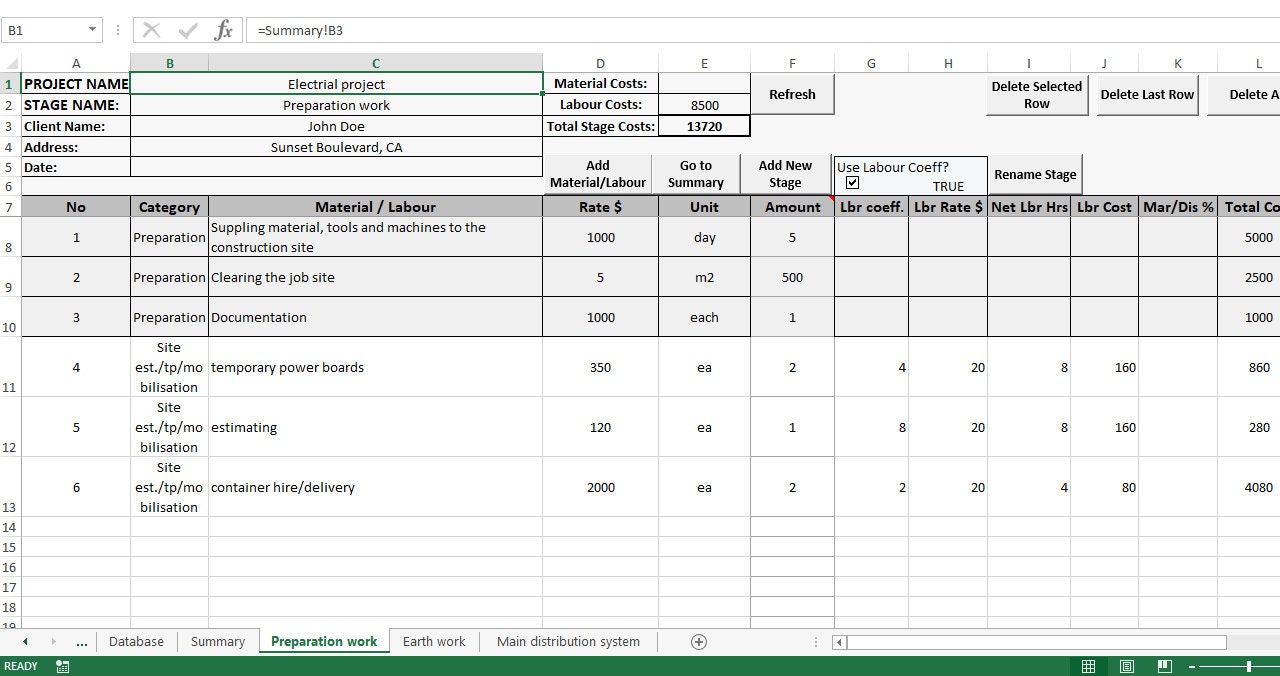 Electrical and Plumbing Cost Estimation Spreadsheet (Download Now) - Etsy