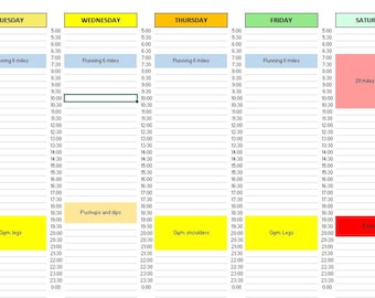 Excel Fitness Planner Template | Weekly Workout Schedule (Digital Download)