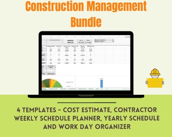 Construction Cost Estimate Templates | Excel Contractor Planner Bundle