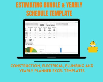 Construction, Electrical and Plumbing Cost Estimate EXCEL Template + 2024 Calendar Template