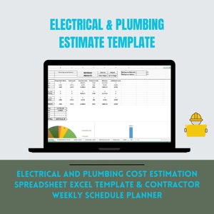 Electrical & Plumbing Estimate + Contractor Weekly Schedule Planner | 2 EXCEL Templates | Bid Template | Estimate Excel Template