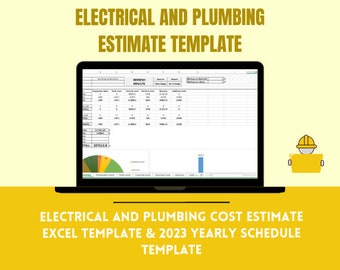 Electrical & Plumbing Cost Estimation Excel Template + 2026 Yearly Schedule | 2 EXCEL Templates