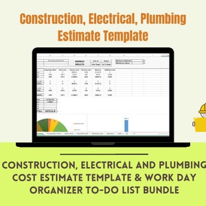 Construction Electrical Plumbing Estimate Template, Work Day Organizer (Excel Templates)