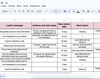 Simple Lead Tracker GOOGLE SHEETS Template | Customizable Sales Lead Tracker | Lead Tracking Sheet | Marketing Lead Tracker | Client Tracker