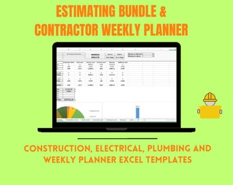 Construction Cost Estimate Template & Weekly Schedule Planner, Excel Templates