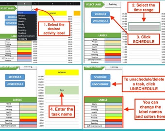 Weekly & Yearly Calendar Excel Templates | Digital Planner