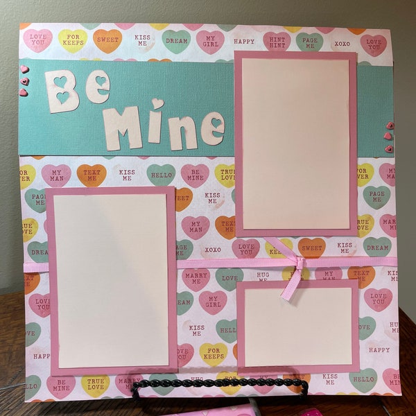 Valentines day scrap book pages, scrapbook layouts, premade pages, handmade scrapbook pages, 12x12 scrapbook pages, scrapbooking layouts