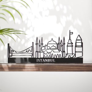 Istanbul Cityscape,Line Art Figure, 3D Printed Gift, Unique Travel Gift Idea, Office Bookshelf Decoration Minimalist Home Decor,Hagia Sophia