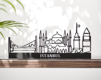 Istanbul Cityscape,Line Art Figure, 3D Printed Gift, Unique Travel Gift Idea, Office Bookshelf Decoration Minimalist Home Decor,Hagia Sophia