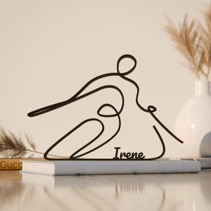 Skiër, aangepast lijntekeningenfiguur, 3D-geprint cadeau, uniek skicadeau-idee, aangepaste lijnkunst sculptuur, minimalistisch interieur