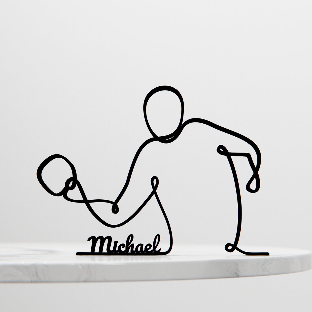 Buy Customized table Tennis Player One-line Figure, 3D Printed Gift ...