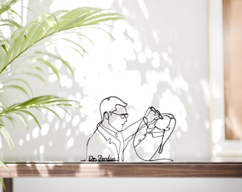 Ophthalmologist Ocular Sonographer, Customized Line Art Figure, 3D Printed Gift, Unique Doctor Gift, Custom Line Art Sculpture, Home Decor
