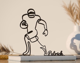 Personalized NFL Player Figure - Minimalist Line Art Sculpture