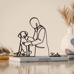 Veterinarian, Customized Line Art Figure, 3D Printed Gift, Unique Veterinarian Gift Idea, Custom Line Art Sculpture, Minimalist Home Decor