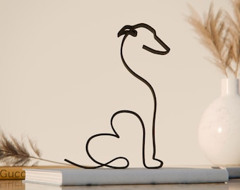 Whippet-Hund-Figur 23 – Minimalistische Linienkunst-Skulptur