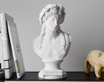 Low Poly Dionysus Bust | 3D Printed Geometric Greek God Sculpture | Modern Mythology Decor & Collectors Gift