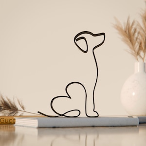 Figura de perro beagle 13, arte lineal, regalo impreso en 3D, regalo único para amantes de los perros, escultura de arte lineal personalizada, decoración minimalista para el hogar, razas de perros