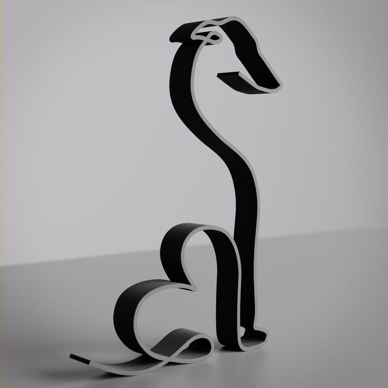 Greyhound Dog Figure 10 - Minimalist Puppy Sculpture image 6