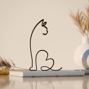Devon Rex Katze 09, Line Art Figur, 3D gedrucktes Geschenk, Einzigartiges Geschenk für Katzenliebhaber, Line Art Skulptur, minimalistisches Wohndekor, Katzenrassen