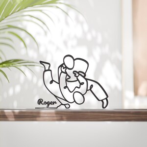 Spersonalizowana figurka wojownika Jiu Jitsu – minimalistyczna rzeźba sztuk walki Customized