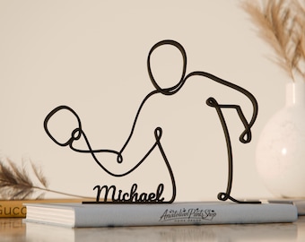 Personalized Table Tennis Player Figure - Minimalist Sports Sculpture