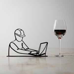Computer Engineer, Customized Line Art Figure, 3D Printed Gift, Unique Computer Engineer Gifts, Custom Line Sculpture, Minimalist Home Decor Standard