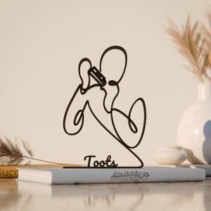 Armonicista, figura de arte lineal personalizada, regalo impreso en 3D, idea única para regalar con armonicista, escultura de arte lineal personalizada, decoración minimalista para el hogar