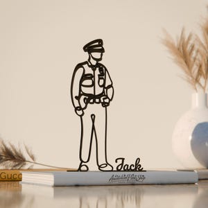 Agente di polizia, figura artistica personalizzata, regalo stampato in 3D, idea regalo unica per la polizia, scultura artistica personalizzata, arredamento minimalista per la casa