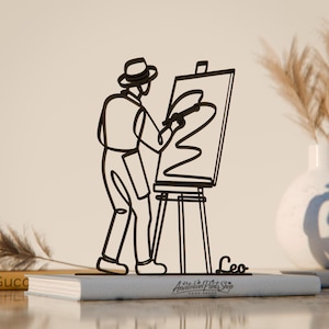 Personalized Painter Figure - Minimalist Artist Sculpture