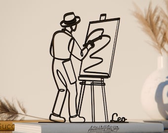 Personalized Painter Figure - Minimalist Artist Sculpture