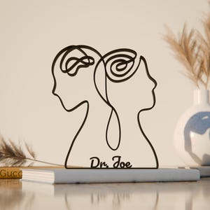 Personalized Psychologist/Therapist Figure - Minimalist Line Art Sculpture
