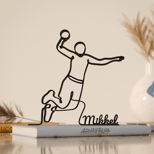 Handball Player, Customized Line Art Figure, 3D Printed Gift, Unique Sports Gift Idea, Custom Line Art Sculpture, Minimalist Home Decor