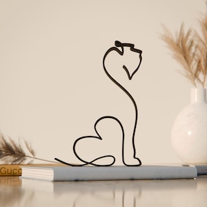 Schnauzer Dog 38, Line Art Figure, 3D Printed Gift, Unique Gift for Dog Lovers, Custom Line Art Sculpture, Minimalist Home Decor, Dog Breeds