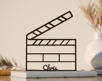 Personalized Movie Clapboard Figure - Minimalist Line Art Sculpture