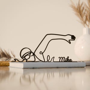 Personalized Swimmer Figure 02 - Minimalist Swimming Sculpture