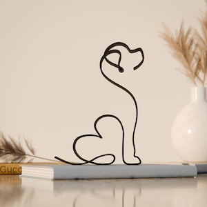 Newfoundland Dog 35, Line Art Figure, 3D Printed Gift, Unique Gift for Dog Lovers, Custom Line Art Sculpture, Minimalist Home Decor