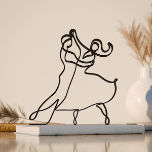 Bailarines de tango, figura de arte lineal, regalo impreso en 3D, idea de regalo única de bailarines de tango, escultura de arte lineal personalizada, decoración minimalista para el hogar
