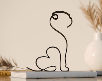 Pug Figure 27 - Minimalist Puppy Sculpture - 3D Printed Dog Lover Gift