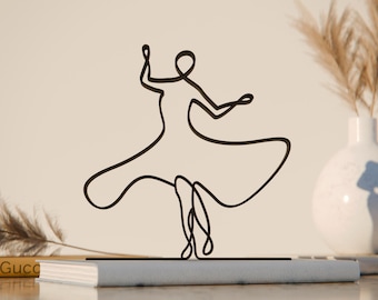 Bollywood Dancer, Line Art Figure, 3D Printed Gift, Unique Bollywood Dancer Gift Idea, Custom Line Art Sculpture, Minimalist Home Decor