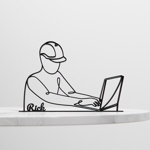 Computer Engineer, Customized Line Art Figure, 3D Printed Gift, Unique Computer Engineer Gifts, Custom Line Sculpture, Minimalist Home Decor image 7