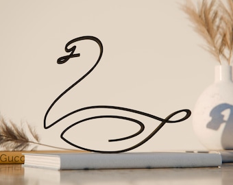 Swan, Line Art Figure, 3D Printed Gift, Unique Swan Lover Gift Idea, Custom Line Art Sculpture, Minimalist Home Decor