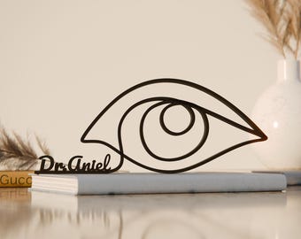 Personalized Eye Doctor Figure - Minimalist Line Art Sculpture