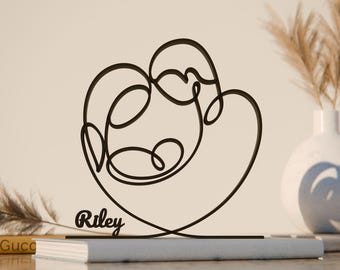 Personalized Newborn Figure - Minimalist Line Art Sculpture