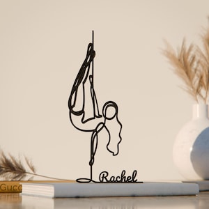 Personalized Pole Dancer Line Art Figure, 3D Printed Gift, Unique Pole Dancer Gift Idea, Custom Line Art Sculpture, Minimalist Home Decor