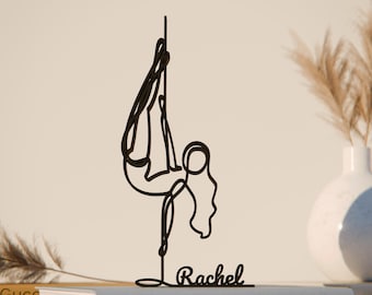 Personalized Pole Dancer Figure - Minimalist Line Art Sculpture