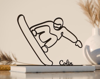 Personalized Snowboarder Figure - Minimalist Winter Sports Sculpture