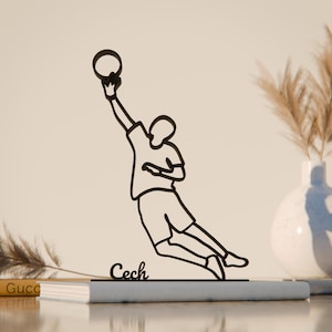 Personalized Goalkeeper, Line Art Figure, 3D Printed Gift, Unique Goalkeeper Gift Idea, Custom Line Art Sculpture, Minimalist Home Decor