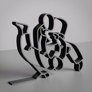 Spersonalizowana figurka wojownika Jiu Jitsu – minimalistyczna rzeźba sztuk walki zdjęcie 3