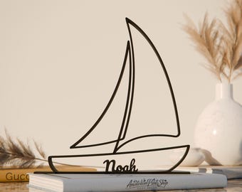 Figura de velero personalizada - Escultura náutica minimalista